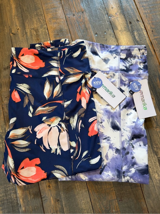 Marika Pants - Marika Navy Floral & Lavender Watercolor Leggings Set